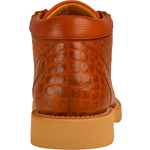Los Altos Casual Cognac Full Caiman Skin Sneakers