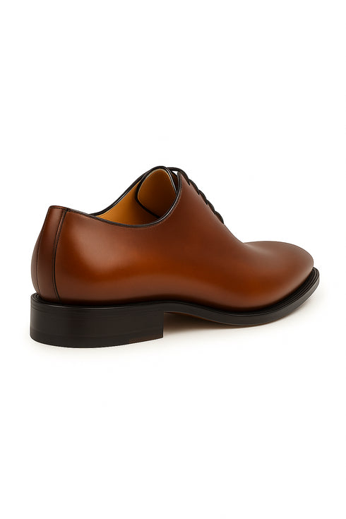 Mens Mezlan Pamplona Calfskin Plain Toe Dress Shoe in Cognac