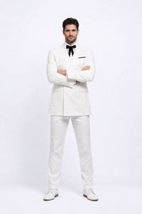 Mens Colonel Sanders KFC White Double Breasted Suit Costume