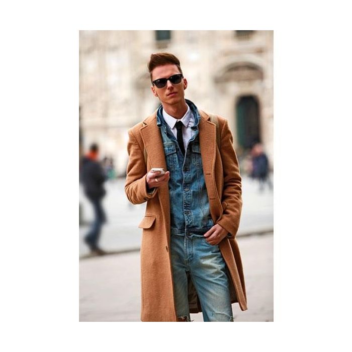 Vitali Vicuna Light Brown - Dark Camel Light Brown & Rust ~ Copper Color Vicuna Light Brown - Dark Camel Color Men's Dress Coat 48 Inch Long Overcoat ~ Long Men's Dress Topcoat -  Winter coat main image 1