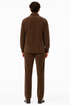 Men's Corduroy Shirt and Pants Walking Suit in Winter Cotton Fabric Casual in Color Brown leisure Style