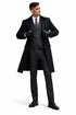 Mens Costume Thomas Shelby Vested Suit & Black Overcoat