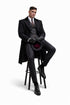 Mens Costume Thomas Shelby Vested Suit & Black Overcoat
