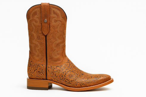 Hand Tooled Cowboy Boots Print