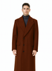Mens Dark Brown full length wool overcoat -Full length Mens Topcoat - Full length coat