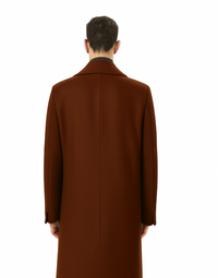 Mens Dark Brown full length wool overcoat -Full length Mens Topcoat - Full length coat