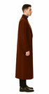 Mens Dark Brown full length wool overcoat -Full length Mens Topcoat - Full length coat