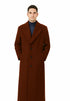 Mens Dark Brown full length wool overcoat -Full length Mens Topcoat - Full length coat