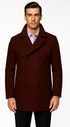 Men's Dark Burgundy Big And Tall Peacoat