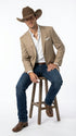 Mens Dark Tan Cowboy Western Blazer – Classic Western Style Sport Coat Casual Formal Jacket for Business Wedding Modern Fit