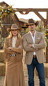 Mens Dark Tan Cowboy Western Blazer – Classic Western Style Sport Coat Casual Formal Jacket for Business Wedding Modern Fit