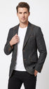 Mens Denim Cotton Blazer with Black – Smart Casual Jacket Outfit