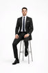 Mens Don Draper Solid Charcoal Grey Suit