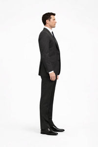 Mens Don Draper Solid Charcoal Grey Suit
