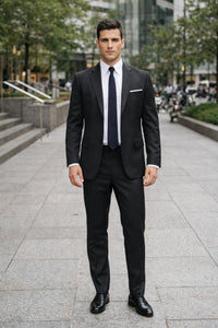 Mens Don Draper Solid Charcoal Grey Suit