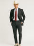 Mens Double Breasted Gangster Pinstripe Six Button Suit in Black