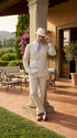 Mens Ivory Off White Double Breasted AI Capone Suit – Classic 1920s Vintage Gangster Style Formal Suit
