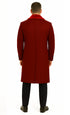 Mens Double-Breasted Burgundy Overcoat with Red Faux Fur Shawl Collar – Alberto Nardoni Winter Coat
