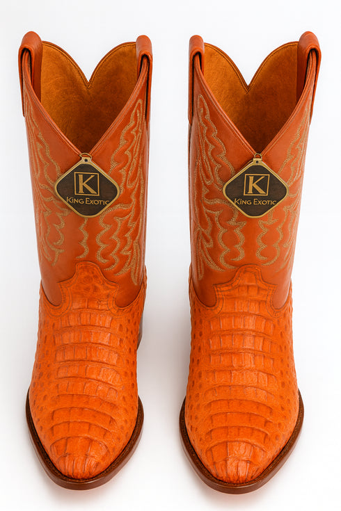 Mens King Exotic Caiman Hornback Cowboy Boots Cognac (4980203)