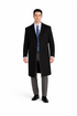 Mens Extra Long Outerwear in Black & Charcoal Topcoat/Overcoat