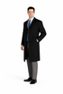 Mens Extra Long Outerwear in Black & Charcoal Topcoat/Overcoat