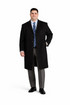 Mens Extra Long Outerwear in Black & Charcoal Topcoat/Overcoat
