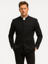 Mens Five Button Mandarin banded Black Tuxedo
