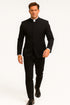 Mens Five Button Mandarin banded Black Tuxedo