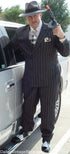 Mens Black Pinstripe AI Capone Suit – Vintage 1920s Gangster Style Three Piece Formal Suit