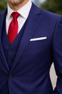 Mens Mantoni Solid Navy Suit – Classic 2 Piece Navy Blue Suit for Wedding, Business & Formal Wear