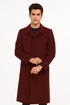 Men's Full Length Top Coat - Single Breasted - Mens Big and Tall burgundy Trench coat