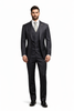 Mens Gangster Pinstripe 2 Button Double Breasted Vest Suit in Black Or Charcoal Grey