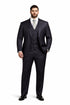 Mens Gangster Pinstripe 2 Button Double Breasted Vest Suit in Black Or Charcoal Grey