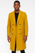 Men's Gold 44Inch Long Double Breasted Overcoat Winter Men's Topcoat Sale