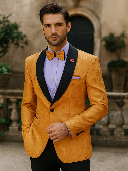 Classic Gold Formal Jacket for Men – Luxury Tuxedo Attire