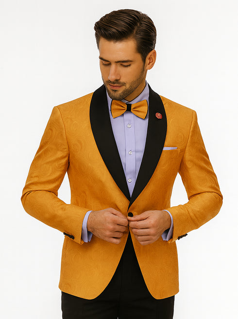 Classic Gold Formal Jacket for Men – Luxury Tuxedo Attire