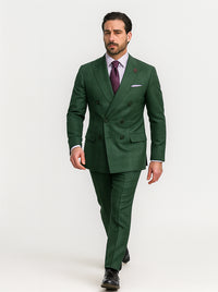 Modern Green Business Suit – Double-Breasted Formal Ensemble