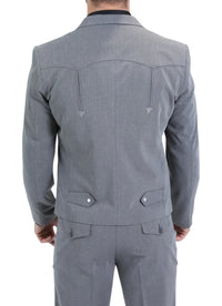 Men’s Grey Western Suit Set – Classic 2 Piece Formal Suit for Weddings, Business