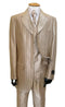 Zoot Suit - Shiny Gold Champaign Mens Harlem Gangster Suit 1920s Tan Stripe Fortino 2911V