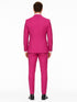 Mens Hot Pink Tuxedo Dinner Jacket + Pants with Shawl Lapel – Slim Fit 2-Piece Suit for Weddings, Proms Suit in Fuchsia Color