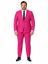 Mens Hot Pink Tuxedo Dinner Jacket + Pants with Shawl Lapel – Slim Fit 2-Piece Suit for Weddings, Proms Suit in Fuchsia Color