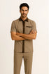 Mens Houndstooth Walking Suit by Dreams by Zacchi – 2 Piece Lei sure Set in brown/tan-99