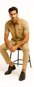 Men’s Houndstooth Walking Suit by Dreams by Zacchi – 2 MPiece Lei sure Set in camel- $99