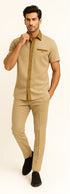 Men’s Houndstooth Walking Suit by Dreams by Zacchi – 2 MPiece Lei sure Set in camel- $99