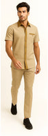 Men’s Houndstooth Walking Suit by Dreams by Zacchi – 2 MPiece Lei sure Set in camel- $99