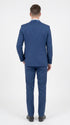 Mens Indigo Cobalt Blue Light Royal Blue Tuxedo Suit – Satin Shawl Lapel Wedding, Prom and Formal 2-Piece Suit
