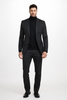 Men's John Wick Charcoal Or Black Suit Costume With Matching Turtle Neck Sweater
