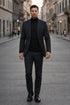 Men's John Wick Charcoal Or Black Suit Costume With Matching Turtle Neck Sweater