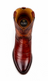 Men's King Exotic Snip Toe Eel Boots Handcrafted Burnished Cognac (494RD0857)