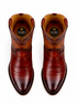 Men's King Exotic Snip Toe Eel Boots Handcrafted Burnished Cognac (494RD0857)